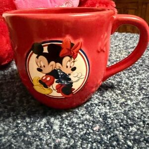 Disney Red Mug with Mickey and Minnie Design